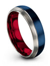 Blue Wedding Sets for Female Exclusive Rings Marry Band for Couples Men&#39;s 6mm - Charming Jewelers