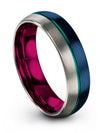Mens Tungsten Promise Band Blue Tungsten Bands Wedding Set Blue Engagement - Charming Jewelers