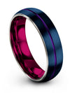 Unique Wedding Sets for Male 6mm Men Tungsten Bands Simple Blue Jewelry - Charming Jewelers