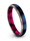 Wedding Sets for Wife and Fiance Tungsten Blue and Red