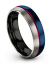Blue Jewelry Woman&#39;s Engagement Female Band Tungsten Promise Bands for Daughter - Charming Jewelers