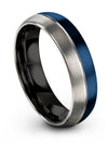 Woman&#39;s Tungsten Carbide Wedding Band Blue Tungsten Engraved Rings for Woman&#39;s - Charming Jewelers