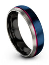 Awesome Anniversary Band Guy Wedding Band Blue and Tungsten Blue Fidget Band - Charming Jewelers
