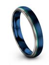 Couple Anniversary Ring Set Blue Boyfriend and His Tungsten Wedding Band Blue - Charming Jewelers