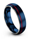 Blue Matte Wedding Rings Men Tungsten Wedding Band Sets for Fiance - Charming Jewelers