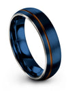 Tungsten Promise Band Blue Copper Tungsten Carbide Blue Matching Ring Gifts - Charming Jewelers