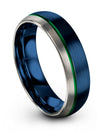 Simple Wedding Jewelry Blue Green Tungsten Bands Custom Rings Men Wedding Bands - Charming Jewelers