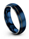 Plain Blue Wedding Band for Lady Blue Tungsten Ring Set Engagement Female Band - Charming Jewelers