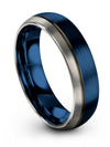 Blue Wide Female Wedding Band 6mm Tungsten Rings for Mens