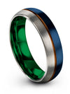 Anniversary Band Sets Tungsten Blue Band Lady Love Rings Her and Wife Promise - Charming Jewelers