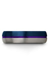 6mm Purple Line Ladies Wedding Bands Blue Purple Tungsten Band for Men Blue - Charming Jewelers