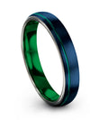 Blue Wedding Engagement Men&#39;s Bands Engagement Male Ring for Ladies Tungsten - Charming Jewelers