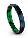 Blue Copper Wedding Sets Tungsten Carbide Female Bands Blue Plated Hand Ring - Charming Jewelers