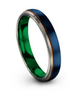 Wedding Blue Ring Set Men Tungsten Wedding Band Blue Copper Mid Bands for Male - Charming Jewelers