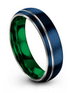Pure Blue Wedding Rings for Her and Her Tungsten Carbide