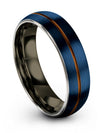 Unique Wedding Bands Tungsten Bands 6mm Blue 6mm 20th Rings Simple Promise Band - Charming Jewelers
