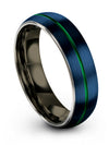 Woman Promise Ring Tungsten Blue and Green Tungsten Carbide Rings for Woman - Charming Jewelers
