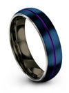Blue Promise Rings Sets Tungsten Engagement Men&#39;s Ring Set Blue Rings 6mm His - Charming Jewelers