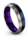 6mm Blue Wedding Bands for Man Special Wedding Band Blue Engagement Men&#39;s Ring - Charming Jewelers