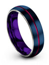 Plain Blue Promise Ring for Man Tungsten Ring for Mens Custom Engraved Men Blue - Charming Jewelers