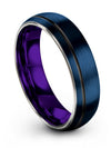 Woman Blue Wedding Rings Set Blue and Black Tungsten Rings Handmade Blue Rings - Charming Jewelers
