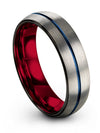 Blue Line Wedding Band Grey Tungsten Rings Set Guy Band Unique Man Gift Ideas - Charming Jewelers