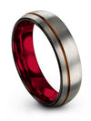 Her for Boyfriend Tungsten Bands Sets for Couples Grey and Copper Promise Rings - Charming Jewelers