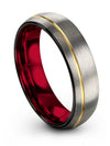 Couple Wedding Ring Set Grey Tungsten Carbide Wedding Band Ring 6mm Grey - Charming Jewelers