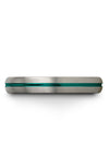 4mm Teal Line Wedding Rings for Man Tungsten Band Male Him and Wife Rings - Charming Jewelers