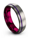 Unique Grey Ladies Wedding Ring Grey Purple Tungsten Matching Engagement Rings - Charming Jewelers