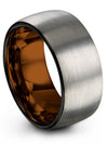 Grey Wide Mens Wedding Band Grey Tungsten 10mm Wife Fiance Rings Fathers Day - Charming Jewelers