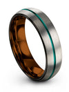 Grey Teal Line Wedding Ring Tungsten Carbide Rings Set Grey Rings for Womans - Charming Jewelers
