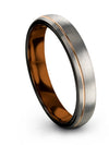 Men&#39;s Wedding Ring 18K Rose Gold Line Nice Rings Engraved Grey Ring Set - Charming Jewelers