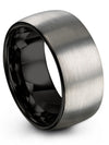 Grey Metal Anniversary Band for Men Matching Tungsten Band for Couples Cool - Charming Jewelers