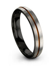 Wedding Engagement Ladies Set Men&#39;s Grey Copper Tungsten Wedding Ring 4mm 9 - Charming Jewelers