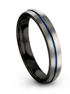 Men Wedding Band Grey and Blue Man Engagement Bands Tungsten Carbide Grey - Charming Jewelers