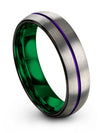 Male Valentines Day Tungsten Carbide Bands for Lady 6mm Men&#39;s Grey Purple - Charming Jewelers