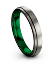 Carbide Guy Wedding Ring Tungsten Ring for Lady Black Line Grey Tungsten Bands - Charming Jewelers