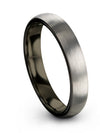 Grey Wedding Sets Grey Tungsten Carbide Bands Midi Rings