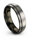 Grey Boyfriend and Wife Wedding Rings Matching Tungsten Bands Hippy Ring Ladies - Charming Jewelers