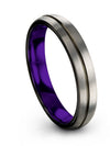 Solid Grey Wedding Band Tungsten Ring for Male Engagement Christmas for Her - Charming Jewelers