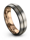 Woman&#39;s 6mm Gunmetal Line Tungsten Rings Polished Cute Her and Her Jewelry Cute - Charming Jewelers