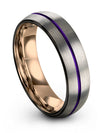 Wedding Rings Grey and Purple Tungsten Wedding Bands 6mm