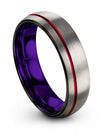 Wedding Band for Couple Grey Tungsten Ring Wedding Rings Grey Groove Ring - Charming Jewelers