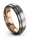 Tungsten Grey Blue Wedding Bands Men Tungsten Carbide Matching Couple Birthday - Charming Jewelers