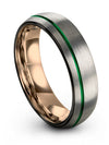 Grey Wedding Rings for Ladies Engraving Engagement Rings Tungsten Grey Green - Charming Jewelers