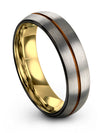 Womans Wedding Set Tungsten Wedding Bands for Wife Bands Sets Grey and Copper - Charming Jewelers