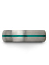 6mm Teal Line Anniversary Band Male Tungsten Rings for Couples Set Man Promis - Charming Jewelers