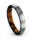 Tungsten Grey Wedding Band Mens Tungsten Wedding Bands for Male 4mm Fiance - Charming Jewelers