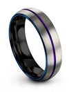 Wedding Bands Set Unique Matching Tungsten Ring Guys Grey over Grey Ring - Charming Jewelers